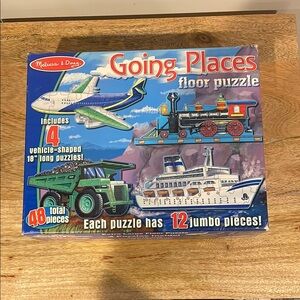 Melissa & Doug Blue and Green Transportation Puzzle Set